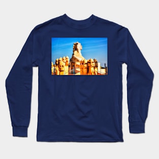 Casa Mila, Gaudi Chimneys Long Sleeve T-Shirt